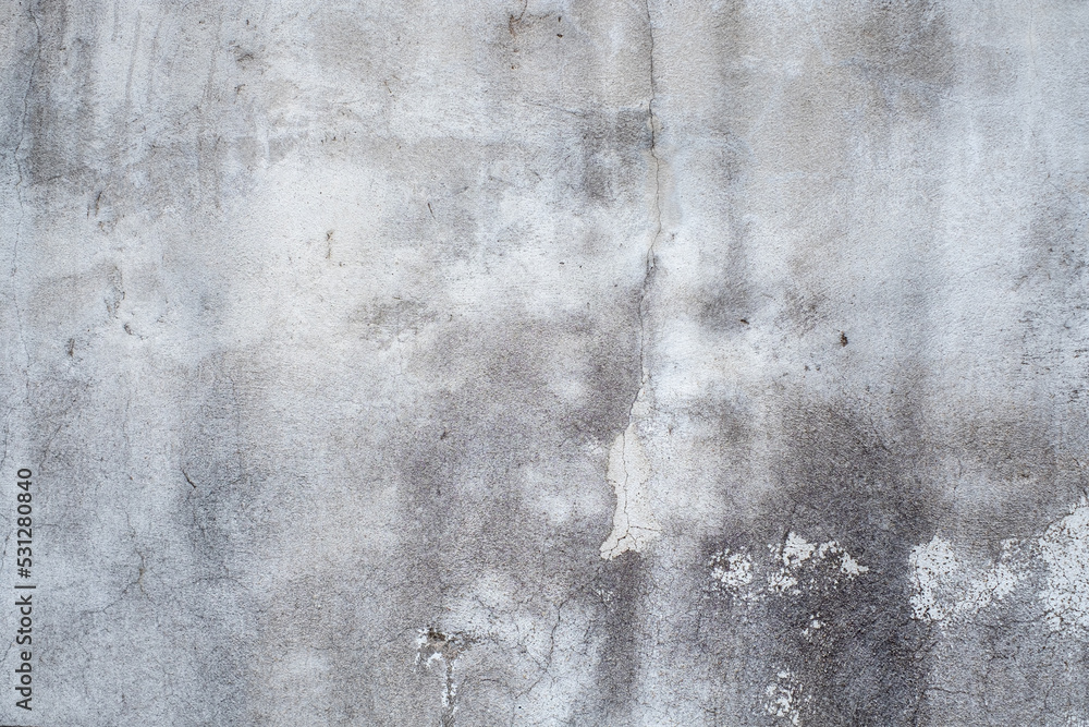 Fototapeta premium Old Concrete wall In black and white color, cement wall, broken wall, background texture