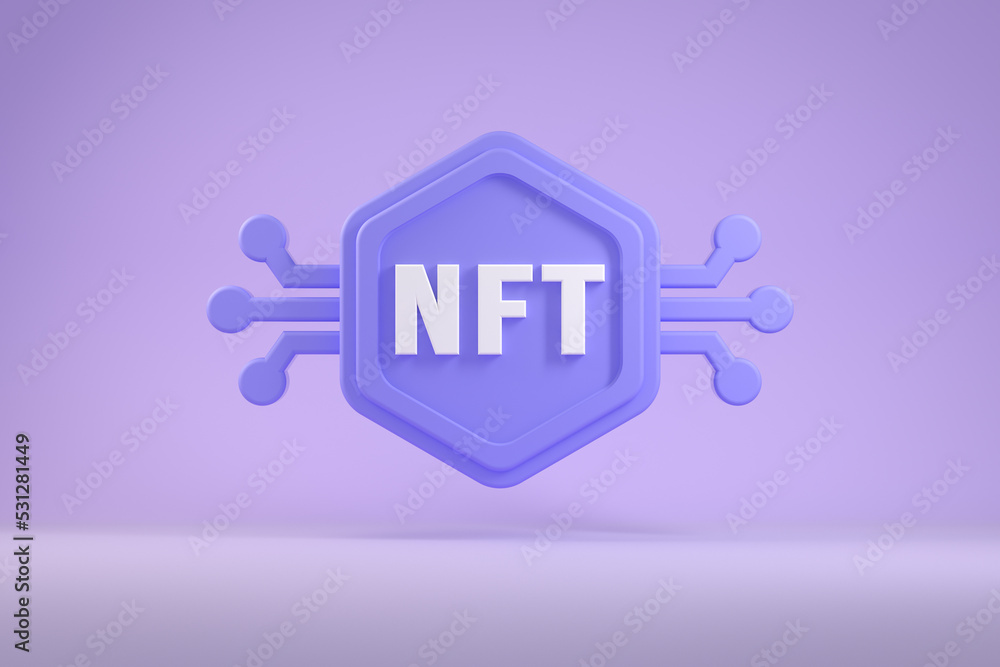 3d Rendering Minimal Symbol NFT Non-Fungible Token Crypto Purple Pastel Backgrounds Illustration 3d Rendering Minimal Symbol NFT Non-Fungible Token Crypto Purple Pastel Backgrounds Illustration