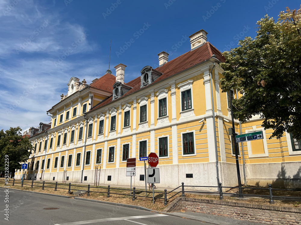 Baroque palace Eltz Manor  in Vukovar - Slavonia, Croatia (Schloss Eltz in Vukovar - Slawonien, Kroatien or Barokni Dvorac Eltz u Vukovaru - Slavonija, Hrvatska)