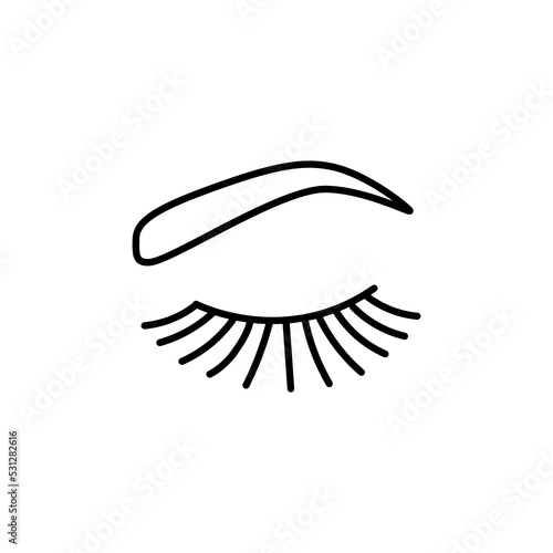 lamination of eyelashes eyebrow icon Human eye close vector isolated