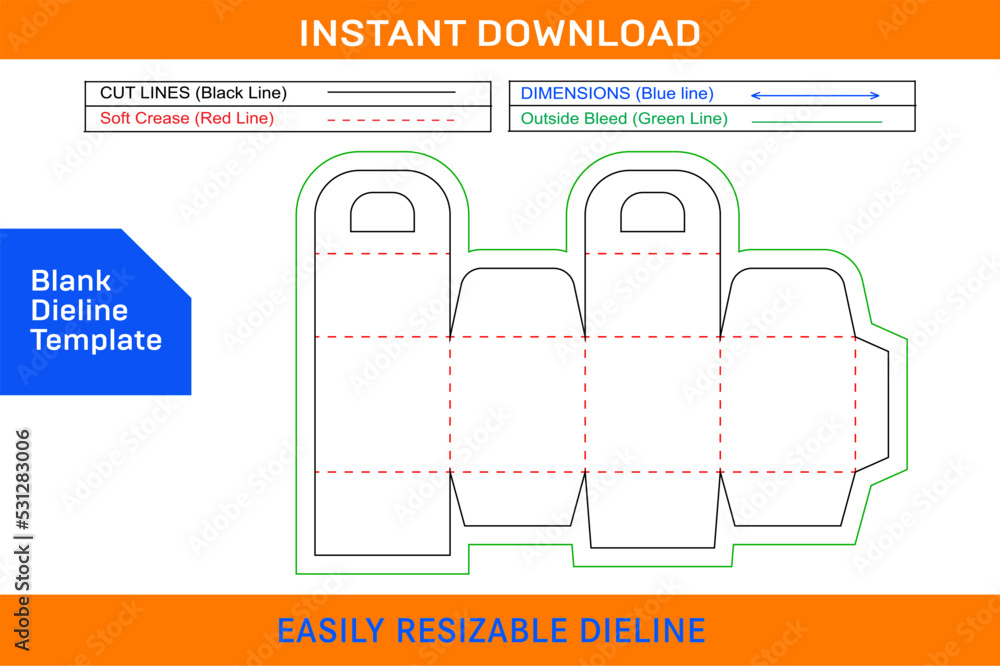 Luxury packaging gift box, paper gift box dieline template and 3D box ...