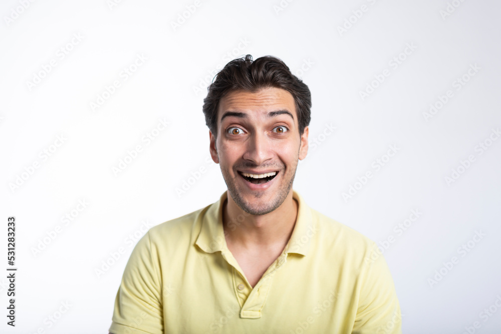 Portrait of cheerful happy man isolated on white background Portrait of cheerful happy man isolated on white background