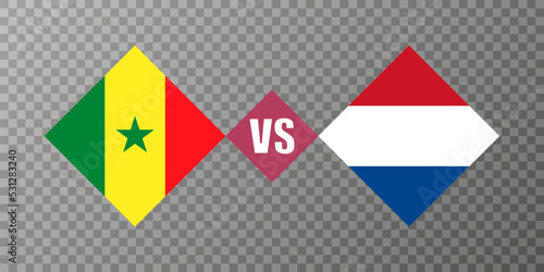 Netherlands vs senegal flag concept. Vector illustration.