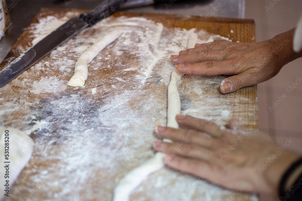 baker kneading dough baker kneading dough
