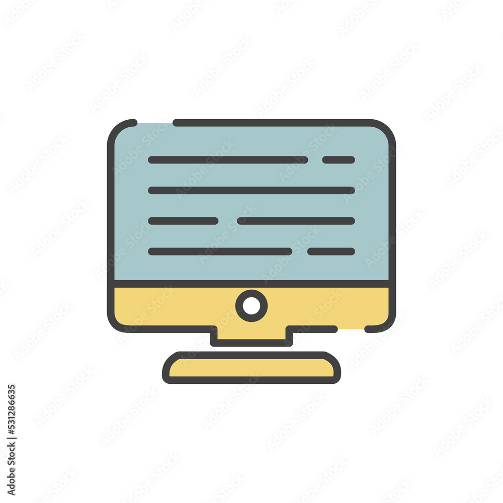 monitor, computer icon vector illustration logo template for many purpose. Isolated on white background. full color