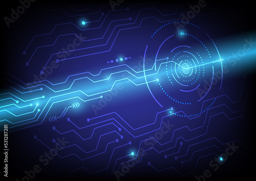 Illustration of hi-tech background concept futuristic digital innovation with circuit board.