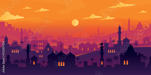 Print op canvas Arabian cityscape