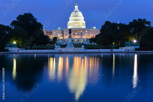 us capitol building at night