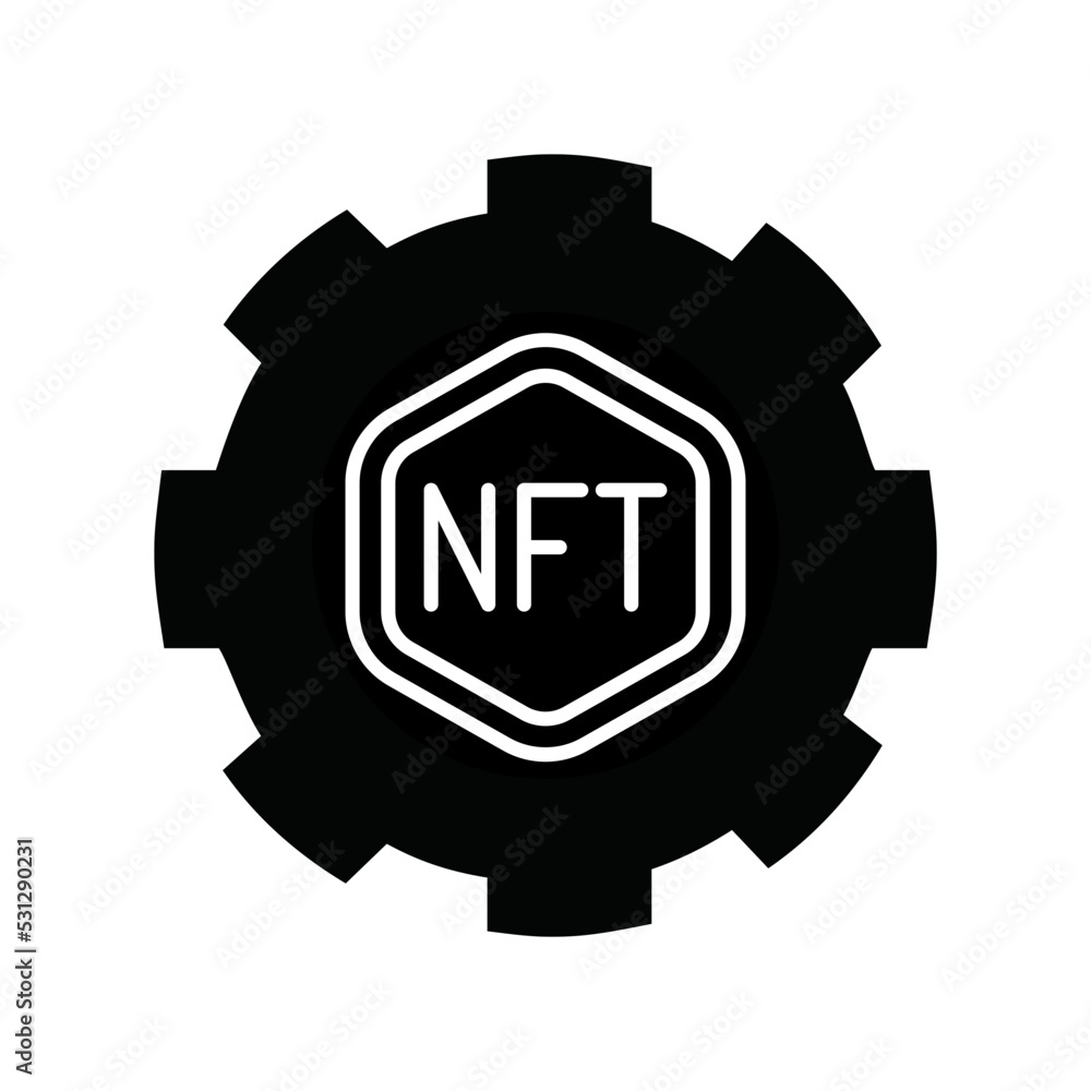 NFT Icon, NFTs Collection, Blockchain, Cryptocurrency, Innovation, Coin . NFT Vector Illustration.