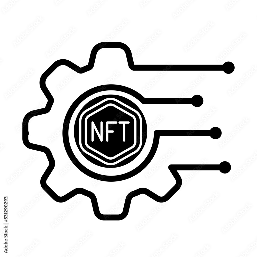 NFT Icon, NFTs Collection, Blockchain, Cryptocurrency, Innovation, Coin . NFT Vector Illustration.