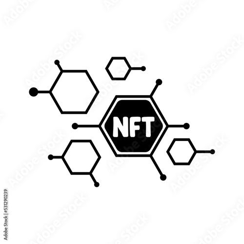 NFT Icon  NFTs Collection  Blockchain  Cryptocurrency  Innovation  Coin . NFT Vector Illustration.