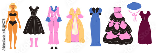 Paper Doll Girl Dress Set