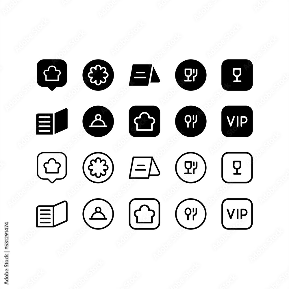 restaurant, cafe icon set, on white background, eps 10. restaurant, cafe icon set, on white background, eps 10.