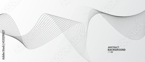 White abstract background with wavy lines. Digital future technology concept. vector illustration. 