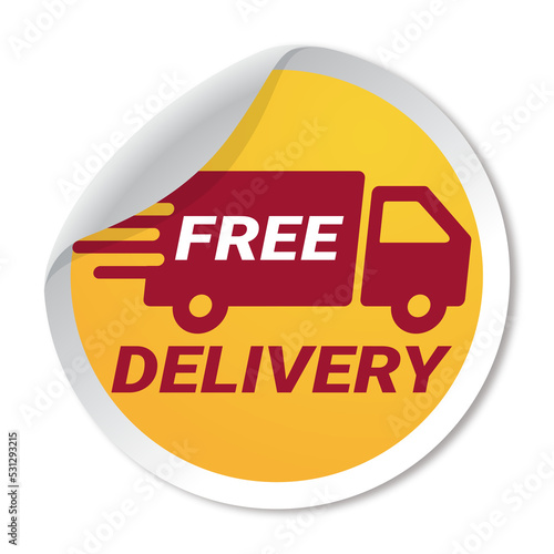 Free Delivery badge sticker transparent png design element
