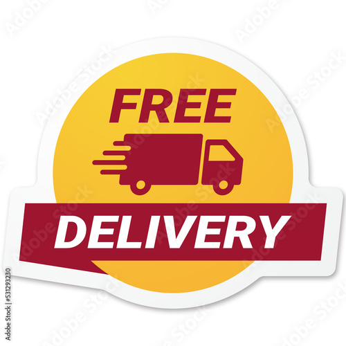 Free Delivery badge sticker transparent png design element