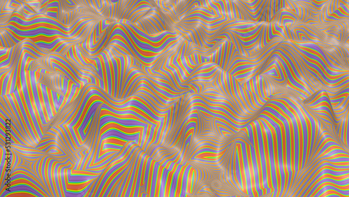 Colorful abstract wave and ripple (3D Rendering)