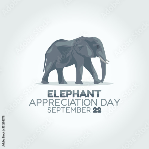 vector graphic of elephant appreciation day good for elephant appreciation day celebration. flat design. flyer design.flat illustration.