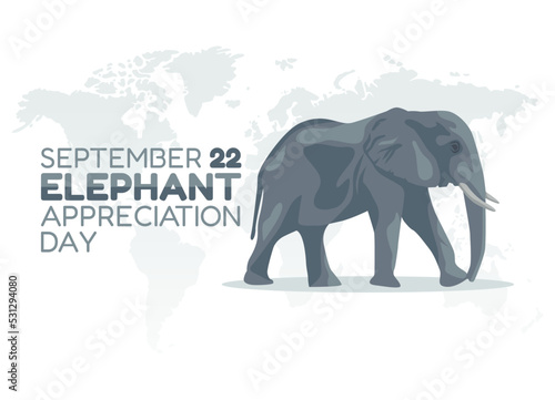 vector graphic of elephant appreciation day good for elephant appreciation day celebration. flat design. flyer design.flat illustration.