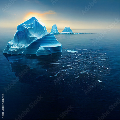 Iceberg in the ocean, ice, north © Pandora Designs