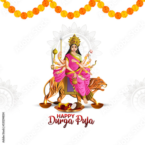 Vector illustration of happy navratri celebration background