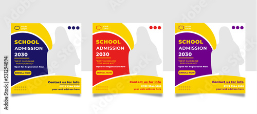 School Admission Social Media Post Design Template