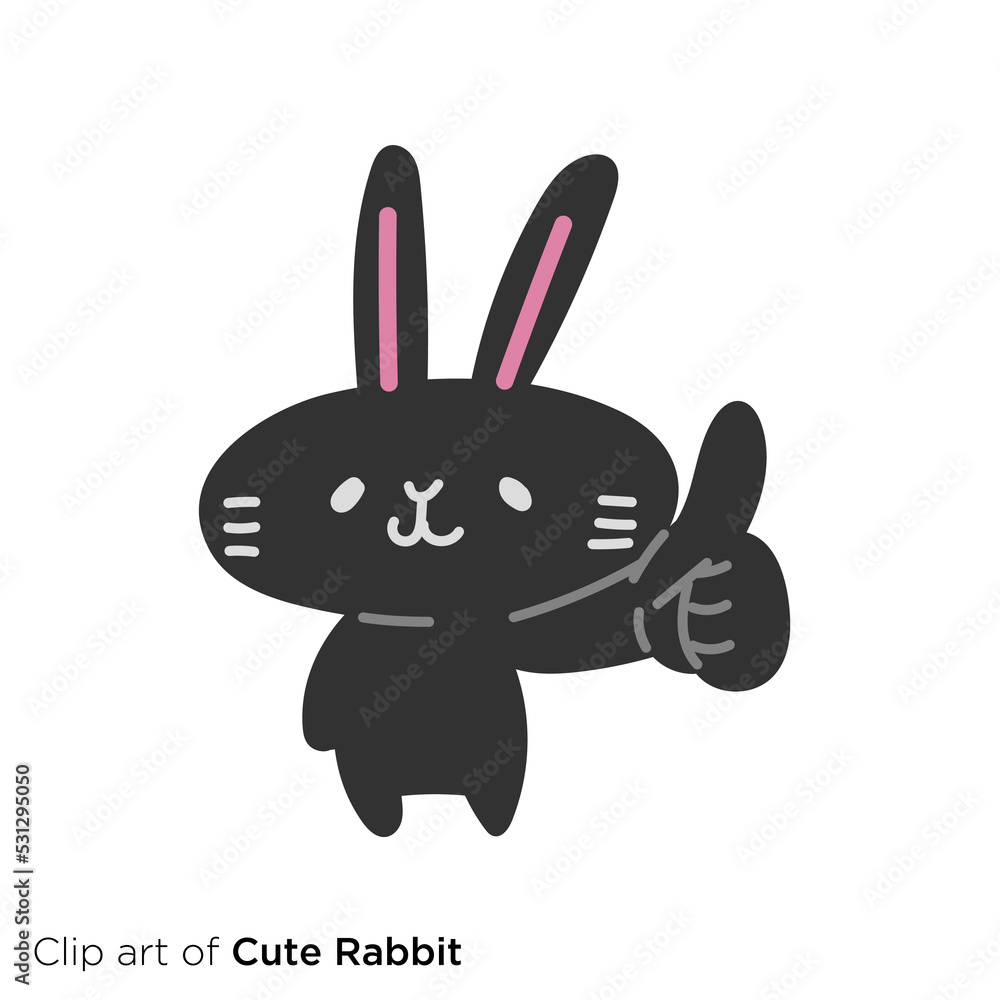 ウサギのキャラクターイラストシリーズ 「グッドサイン」 ウサギのキャラクターイラストシリーズ 「グッドサイン」