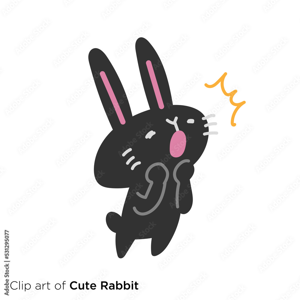 ウサギのキャラクターイラストシリーズ 「驚く」 ウサギのキャラクターイラストシリーズ 「驚く」