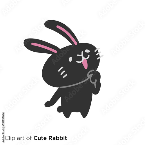 ウサギのキャラクターイラストシリーズ　「感心する」