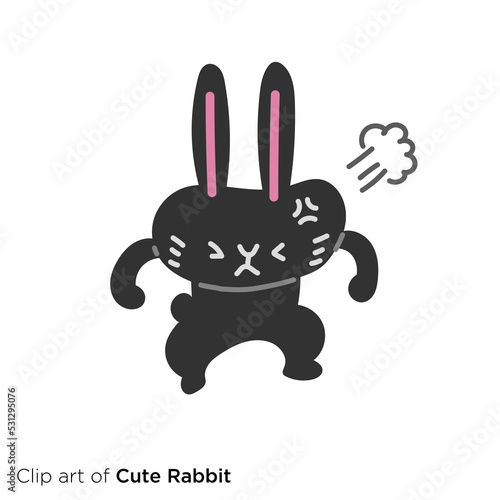 ウサギのキャラクターイラストシリーズ　「怒る」