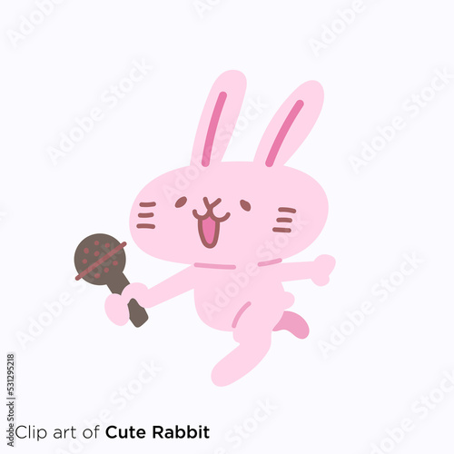 ウサギのキャラクターイラストシリーズ　「インタビュアー」