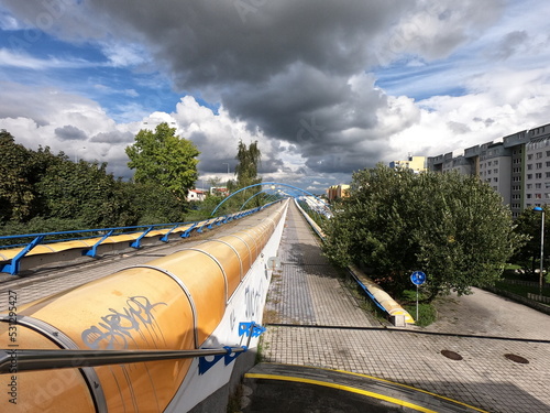 Photography Pedestrian overpass connecting Cerny Most and Rajska Zahrada districts in Prague