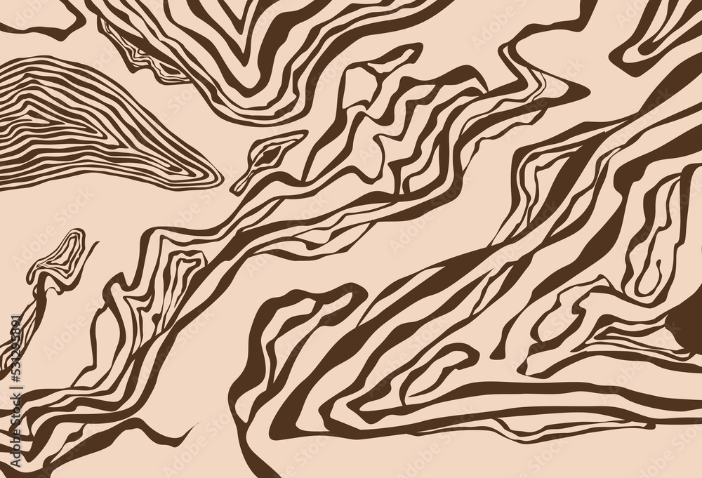 Abstract background in boho colors with wavy lines in brown background Abstract background in boho colors with wavy lines in brown background