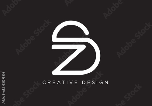 Letter SZ ZS Logo Design , ZS SZ Icon