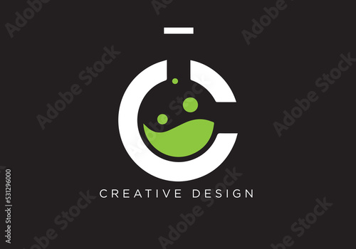 C Laboratory Flask Logo Design