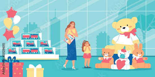 Toy Shop Flat Illustration