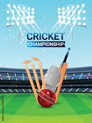 Cricket championship tournament background with vector illustration
