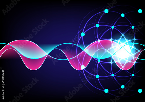 atom structure science elements,futuristic networking technology,digital internet communication,quantum vector graphic 