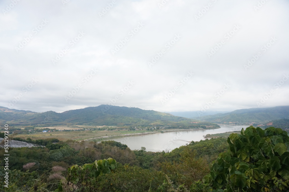 view of the river and mountains