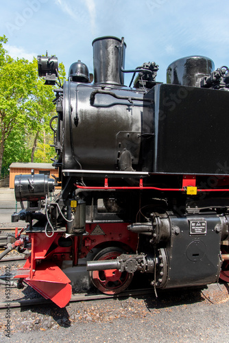 old historic german steam locomotive at the Island ruegen