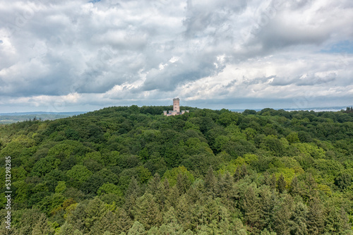 The island Ruegen Germany with many rape fields and lighthouse