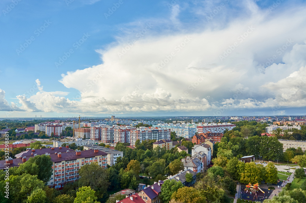 View of the summer lake, Kaliningrad.