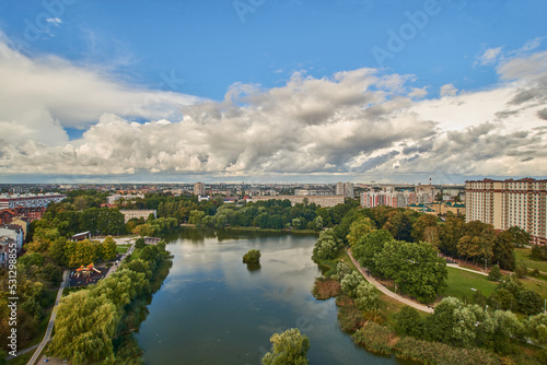 View of the summer lake, Kaliningrad.