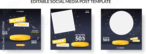 black friday sale banner for social media post template