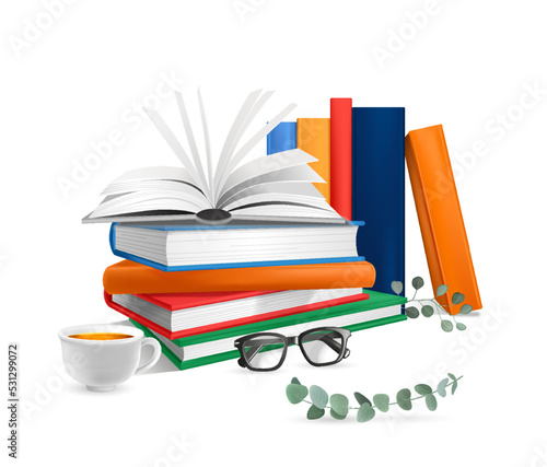 Book Lovers Stack Composition
