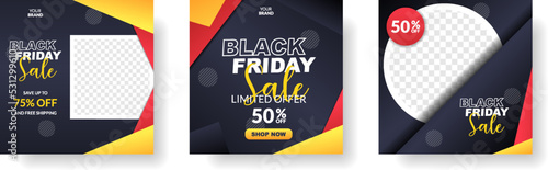 black friday sale banner for social media post template