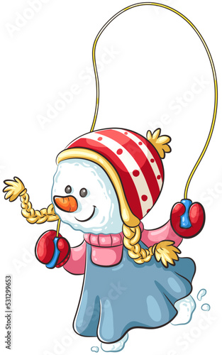 Niedliches Schneemädchen - Vektor-Illustration