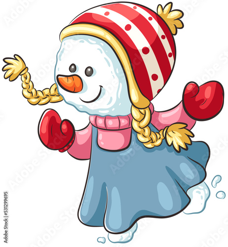 Niedliches Schneemädchen - Vektor-Illustration