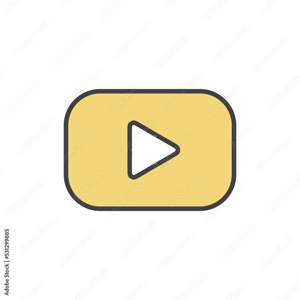video player button icon vector illustration logo template for many purpose. Isolated on white background. full color video player button icon vector illustration logo template for many purpose. Isolated on white background. full color