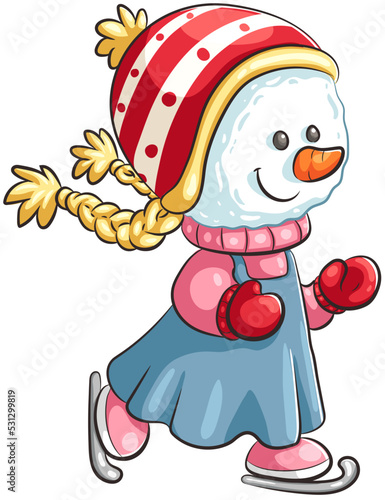 Niedliches Schneemädchen - Vektor-Illustration